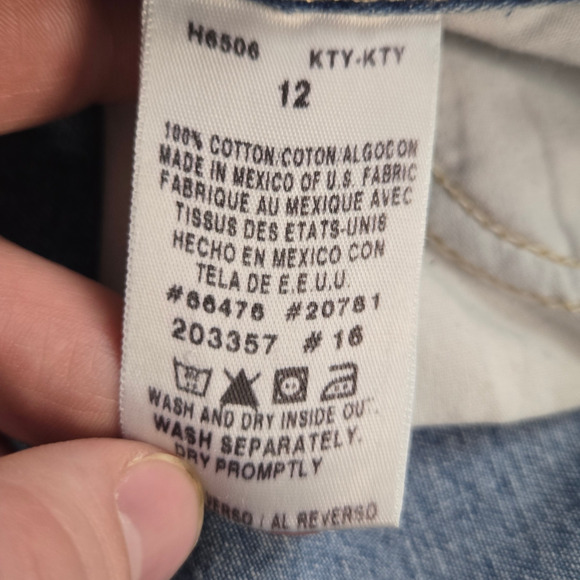 1990s Vintage Tommy Hilfiger Light Wash High Rise Capri Straight Jeans Size 12 - Picture 5 of 8